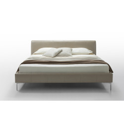 Modrest Lima - Modern Beige Eco-Leather Bed