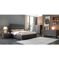 Modrest Lucy Modern Grey Leatherette Bed