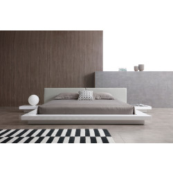 Modrest Opal Modern White & Grey Platform Bed