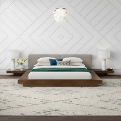Modrest Tokyo - Contemporary Walnut and Grey Platform Bed 