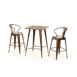 Modrest Benz Modern Copper & Wood Bar Table