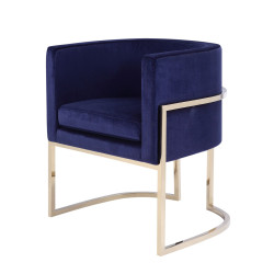 Modrest Betsy - Modern Navy Blue Velvet + Gold Kids Chair