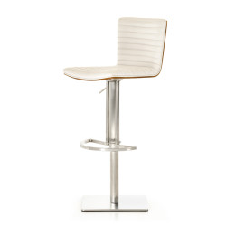 Modrest Dawn Modern White & Walnut Bar Stool