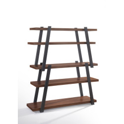 Modrest Tobias Modern Walnut & Grey Bookshelf