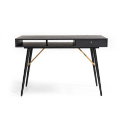 Modrest Billy Modern Black Oak & Gold Desk