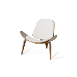 Modrest Warren Modern White & Walnut Accent Chair