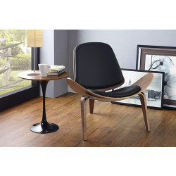 Modrest Warren Modern Black & Walnut Accent Chair