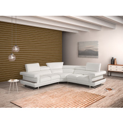 Estro Bolero Modern White Italian Leather Sectional Sofa