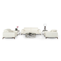 Estro Salotti Bolton Italian Modern White Leather Sofa Set