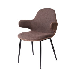 Modrest Bontura - Modern Brown Fabric & Leatherette Accent Chair