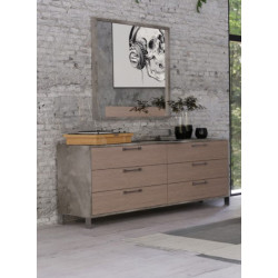 Nova Domus Boston - Modern Brown Oak & Brushed Stainless Steel Dresser