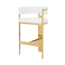 Modrest Boswell - Modern White + Gold Barstool