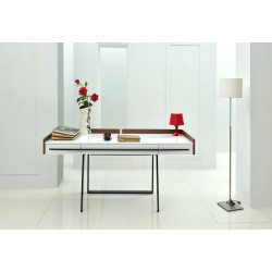 Nova Domus Branton Contemporary White & Walnut Office Desk