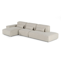 Divani Casa Bravo - Modern Beige Sectional Sofa + Ottoman