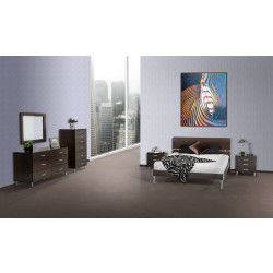 Modrest Bravo Modern Wenge Twin Bedroom Set