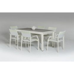 Renava Breeze White Outdoor Dining Set