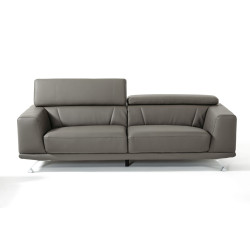 Divani Casa Brustle - Modern Dark Grey Eco-Leather 89" Sofa 