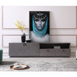 Modrest Buckley - Modern Grey Crackle TV Stand