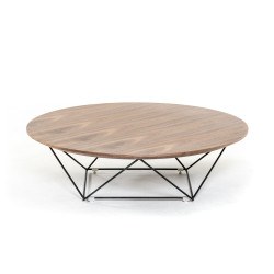 Modrest Spoke Modern Walnut Coffee Table