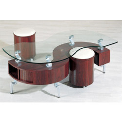 C200 - Mahogany Contemporary "S" shape coffee table