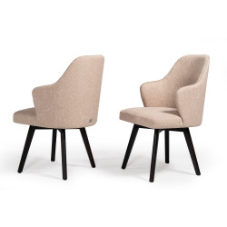 A&X Caligari Modern Beige Fabric Dining Chair (Set of 2)