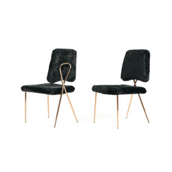 Candace - Modern Black Faux Fur Dining Chair (Set of 2)
