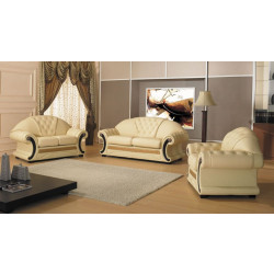 Cleopatra - Traditional Leather Sofa Set