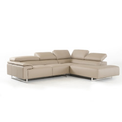 F&T Salotti Carezza Italian Modern Taupe Leather Sectional Sofa