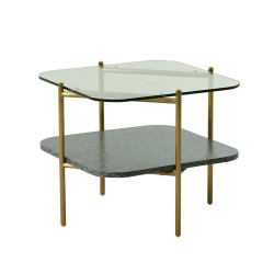Modrest Cari - Glam Gold + Glass End Table
