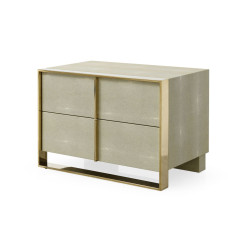 Nova Domus Cartier - Modern Beige Shagreen + Champagne Gold Nightstand
