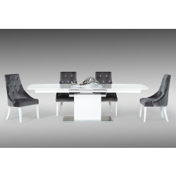 A&X Centro - White High Gloss Dining Table with Extension