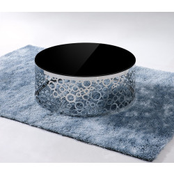 Modrest Zircon - Modern Black Glass Top Coffee Table