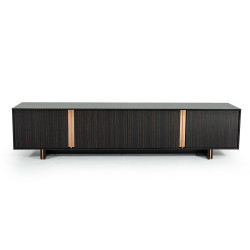 Modrest Chadwick Modern Ebony & Rosegold TV Stand