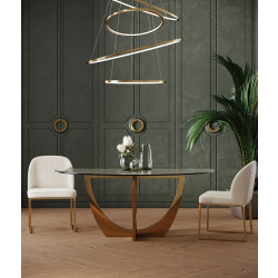 Modrest Chambers - Glass & Gold Dining Table