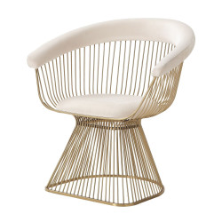 Modrest Chandler - Modern Beige Velvet & Gold Dining Chair