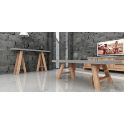 Modrest Civic Modern Concrete & Acacia Coffee Table