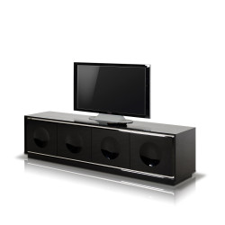 A&X Grand - Modern Black Crocodile Lacquer TV Stand