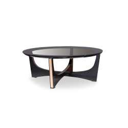 A&X Talin Modern Black Crocodile & Rosegold Coffee Table