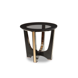 A&X Talin Modern Black Crocodile & Rosegold End Table