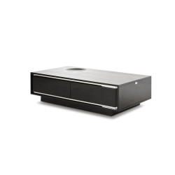 A&X Grand - Modern Black Crocodile Lacquer Coffee Table with 2 Drawers