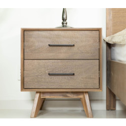Modrest Claire - Contemporary Natural Light Mocha Acacia Nightstand
