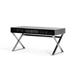 A&X Congress Transitional Black Crocodile Desk