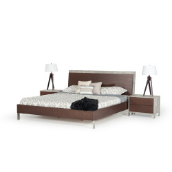 Nova Domus Conner Modern Dark Walnut & Faux Concrete Bed