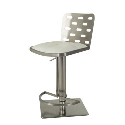 Modrest Cora Modern White & Stainless Steel Bar Stool