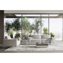 Coronelli Collezioni Soho - Contemporary Italian White Leather Sofa
