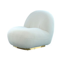 Modrest Crestone - Modern White Sherpa Accent Chair