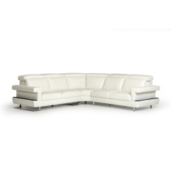 Estro Salotti Crosby - Italian Modern White Leather Sectional Sofa