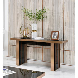 Nova Domus Cartier Modern Black & Rosegold Console Table