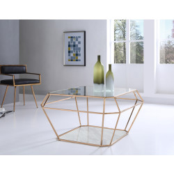 Modrest Ember Modern Rosegold & Marble Coffee Table