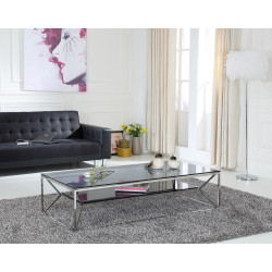 Modrest Facet Contemporary Smoked Glass Coffee Table